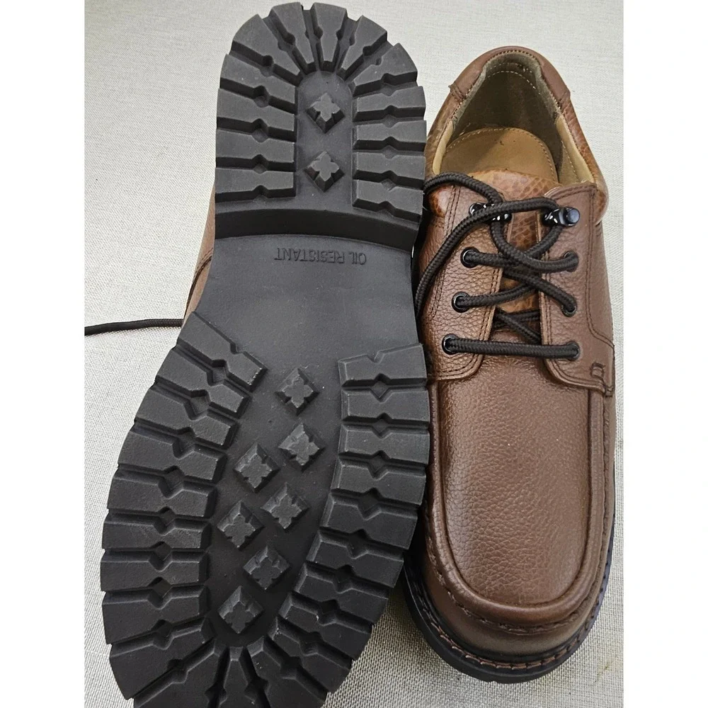 Dockers Oxford Shoes Men 12W Brown Leather Moc Toe Lug Sole Casual 90-6702